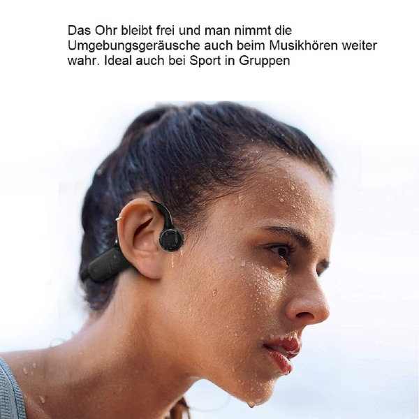 Open Ear Bluetooth Knochenschall Sportkopfhörer  Kabellos Wasserdicht  zum Laufen, Radfahren, Joggen, Wandern passend Smartphone